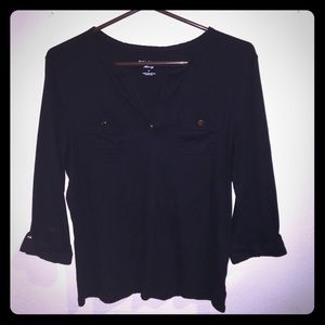 Black quarter sleeve top